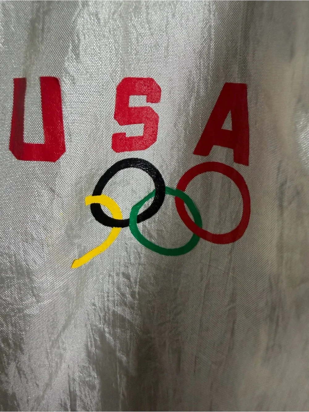 VTG USA Olympic Stars & Stripes Kids Hooded Windbreaker Jacket - Red White Blue